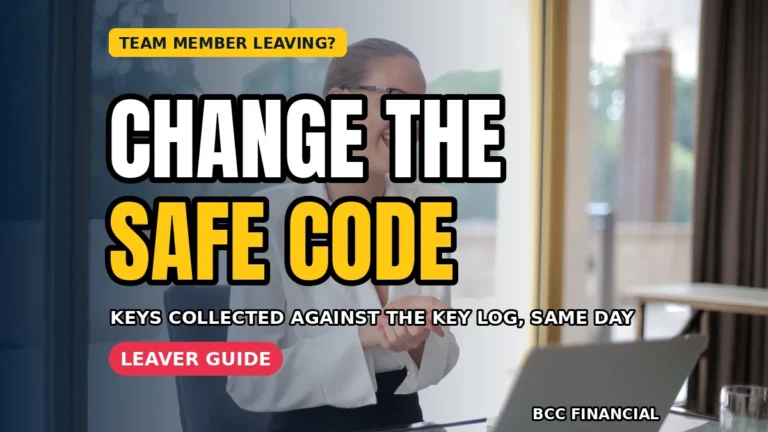 change safe code staff leaving cash security routine showing an American store manager changing a safe code and checking a key log at the counter