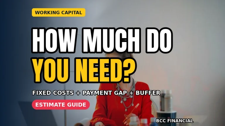 A small business owner calculating how much working capital small business estimate figures on a worksheet