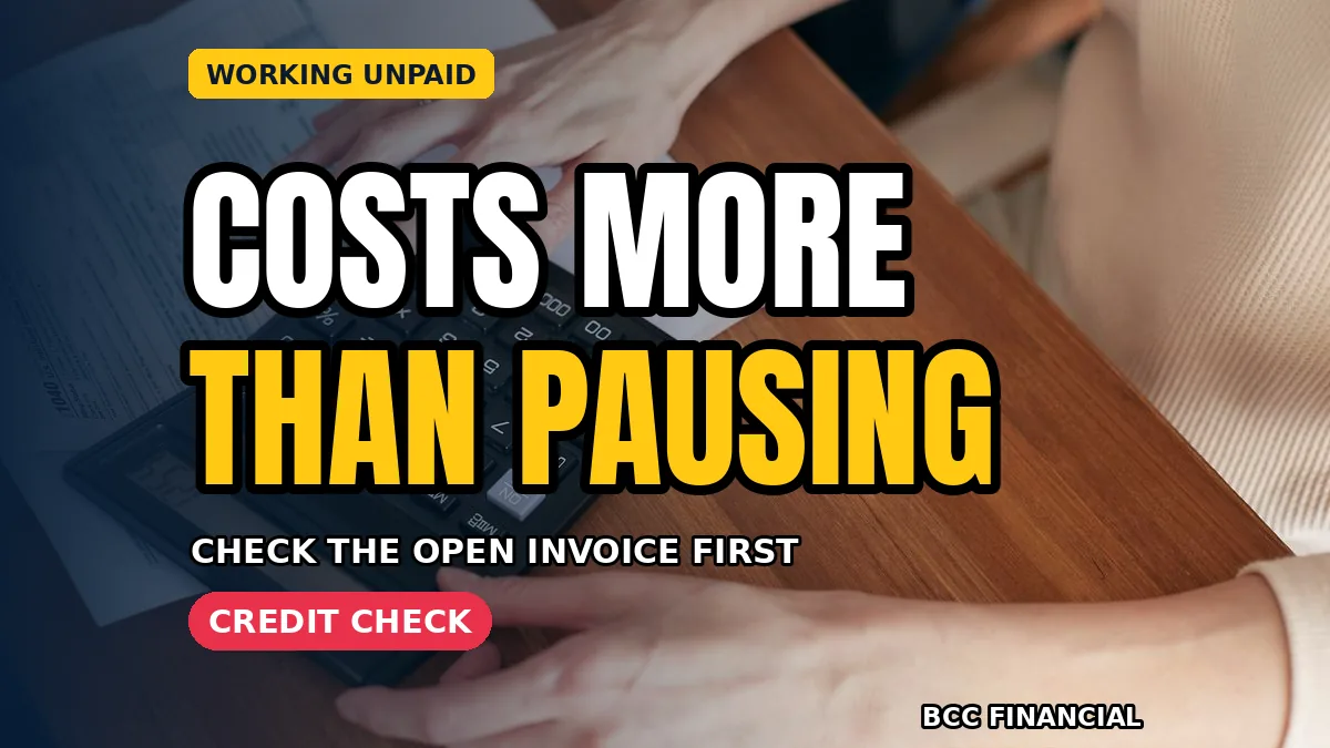 Owner making a polite phone call to a customer about an outstanding invoice
