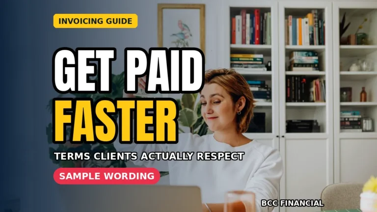 A business owner at her laptop reviewing invoice payment terms