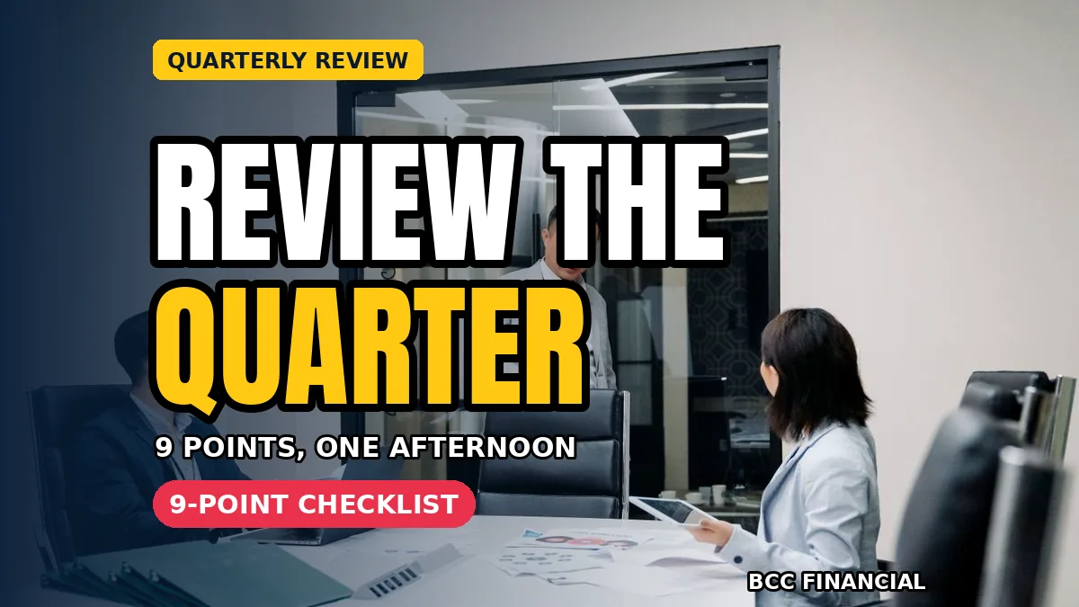 Quarterly financial review: a business team reviewing quarterly figures in a meeting room