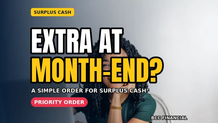 Business owner reviewing what to do with surplus cash business finances at month-end with a simple priority list