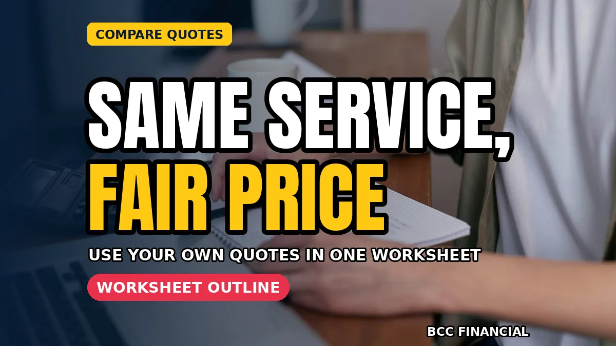 Owner comparing three written service quotes beside collection reports to check included pickups and extra charges