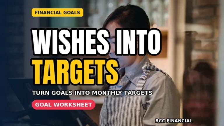 Owner practising small business financial goals setting with a yearly planner