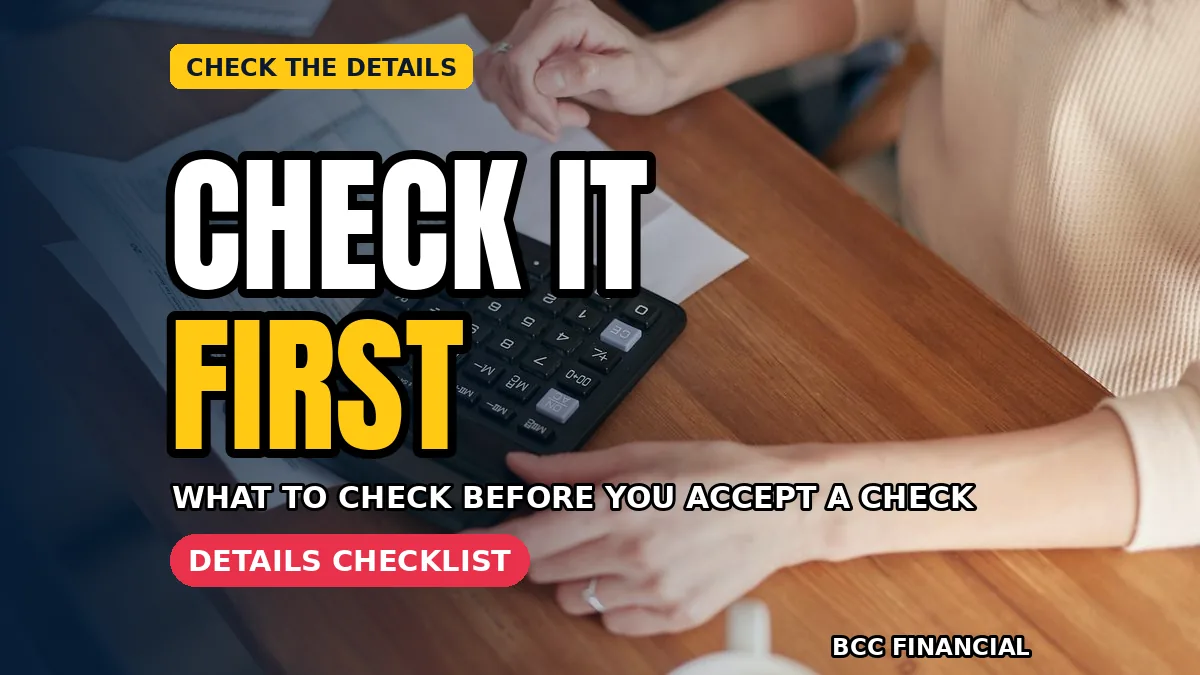 Check acceptance log book open beside a deposited business check