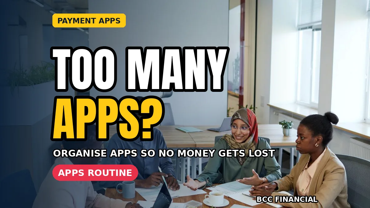 Shop owner managing multiple payment apps business tools on a tidy counter with one card reader