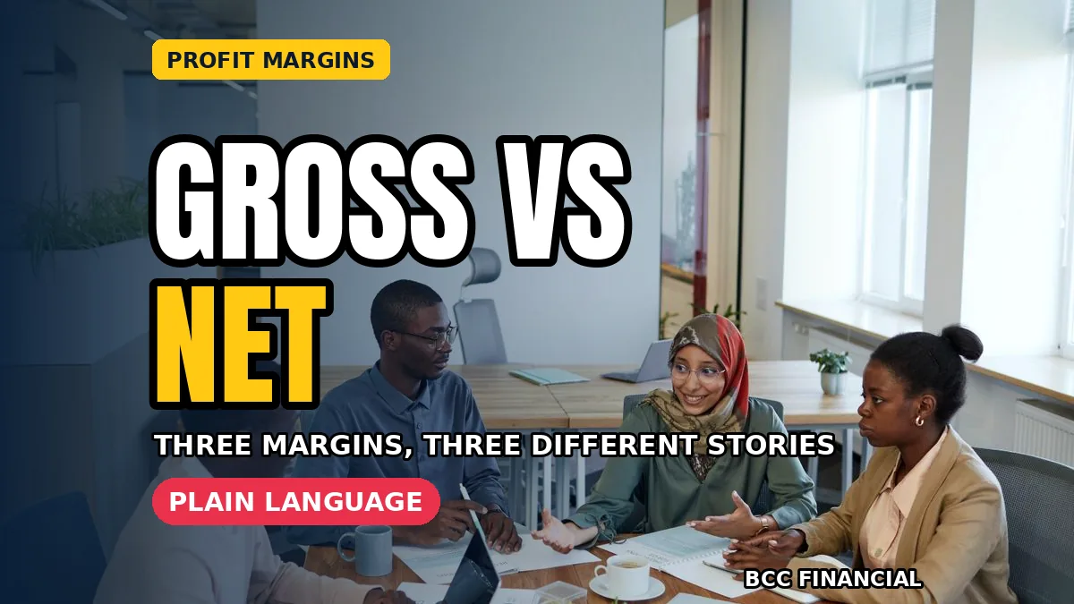 Guide with gross vs net profit margin explained using one simple example