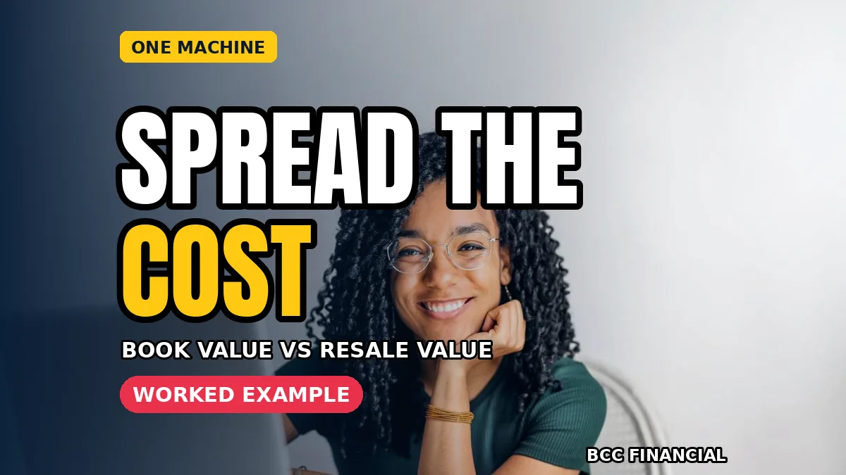 Owner looking at a simple chart that spreads one machine's purchase cost evenly across its working life
