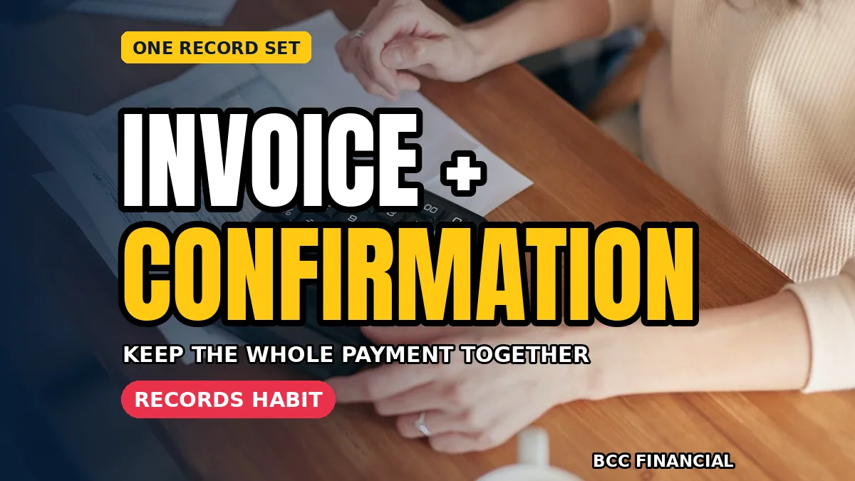 Owner filing an overseas supplier invoice together with the payment confirmation and bank credit note