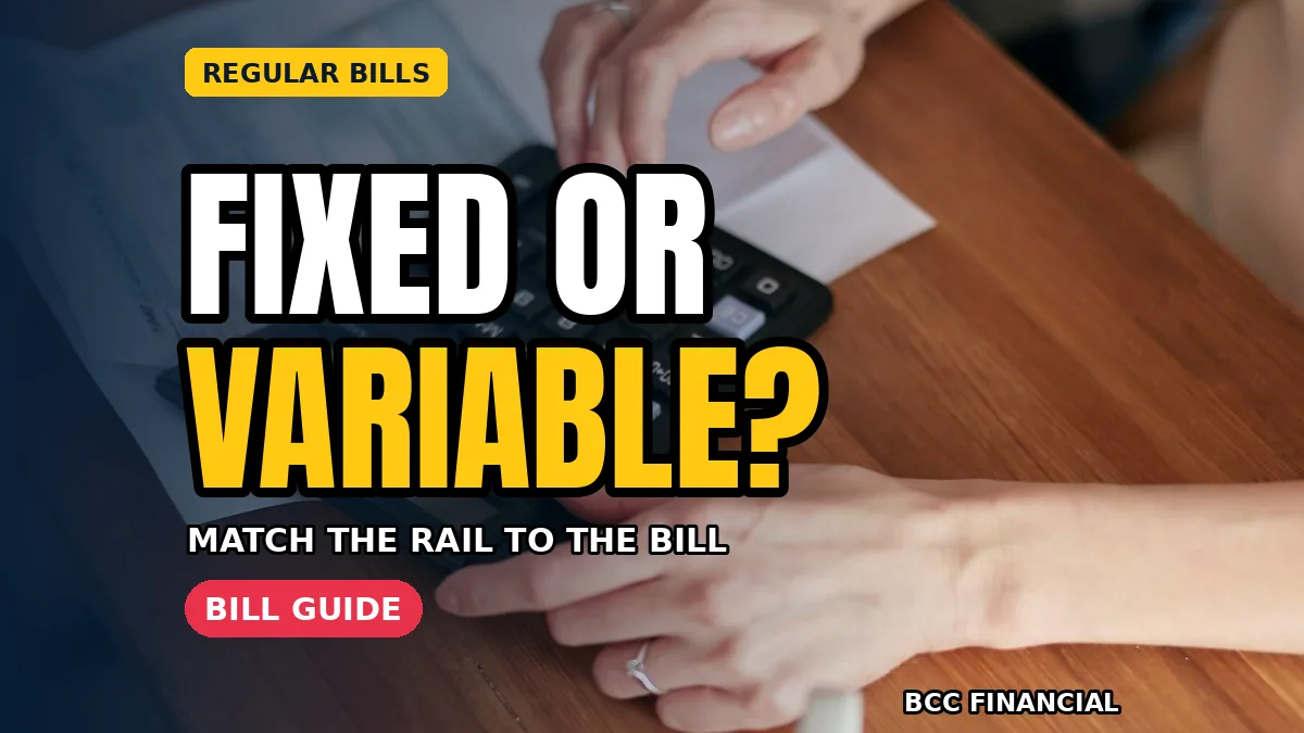 Owner listing regular business bills and marking which are paid by standing order and which by direct debit