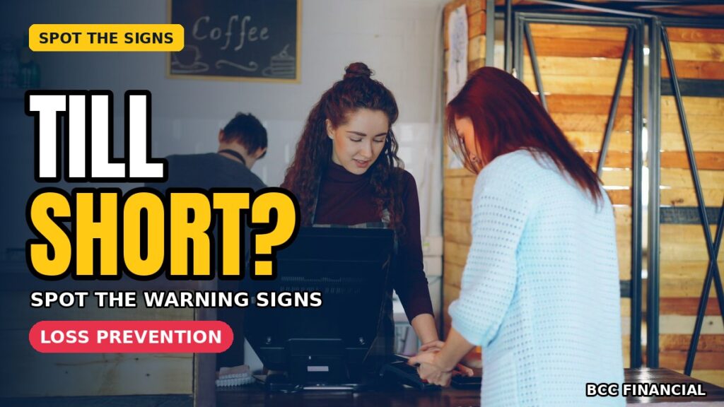 Prevent employee cash theft: a barista assisting a customer at a café counter till